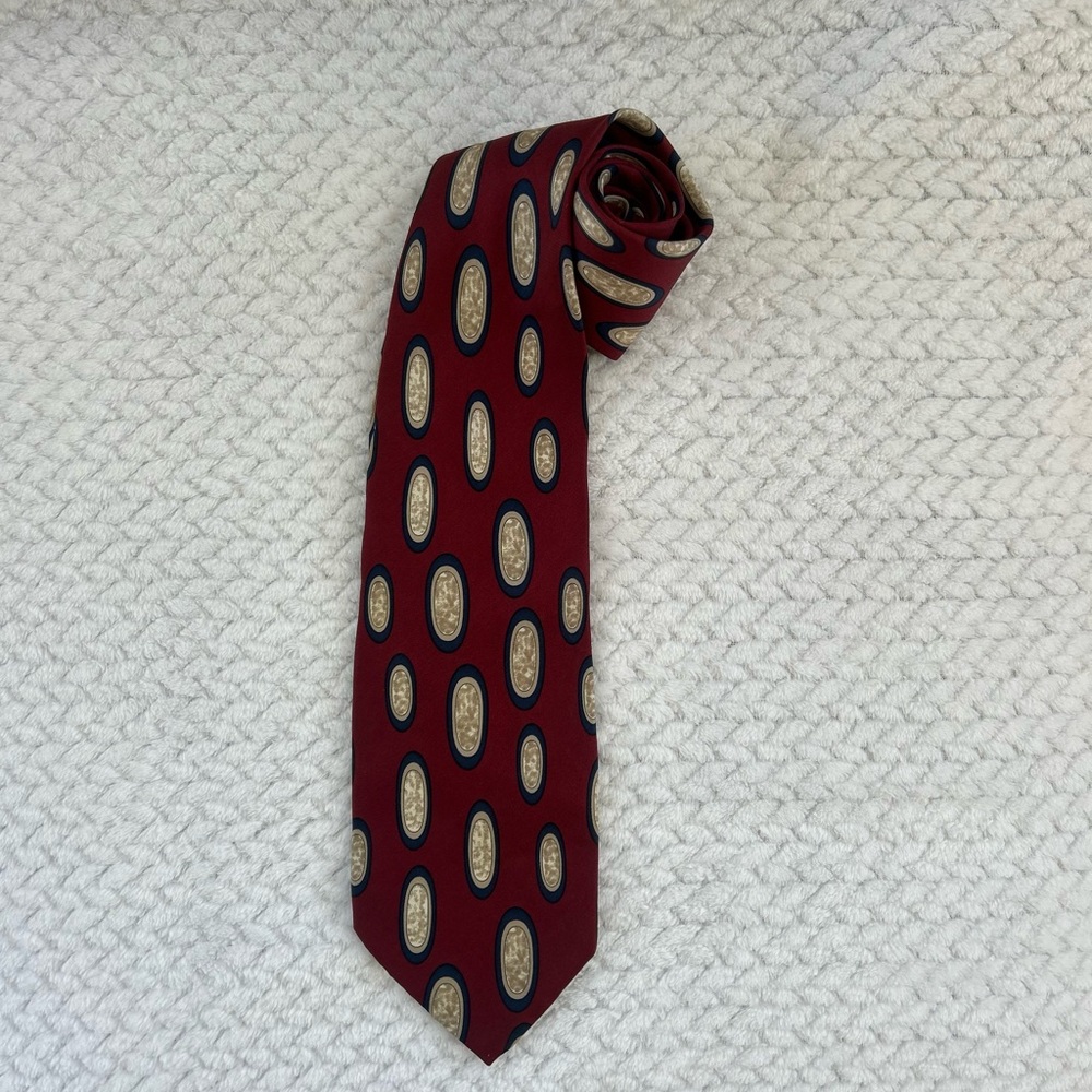 Elegant Clubfellow Burgundy, Taupe and Blue Men's Tie